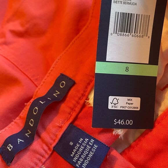 BANDOLINO WOMENS Size 8 Coral TrouserBermuda Shorts NWT - Picture 9 of 9